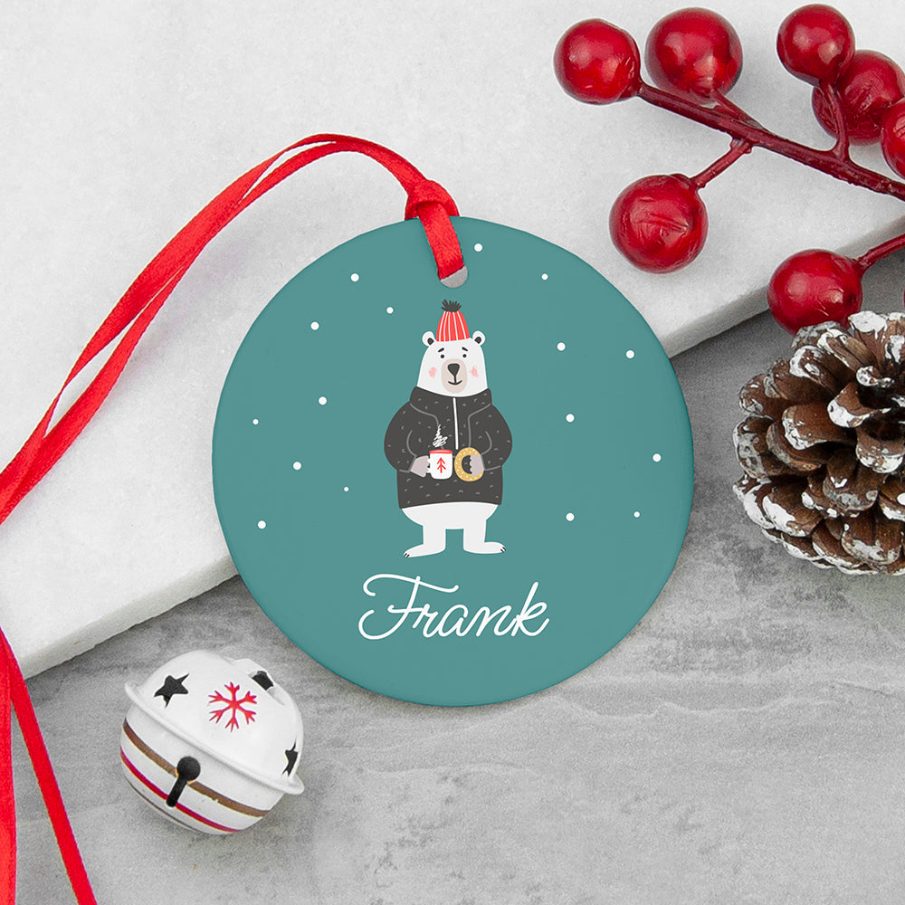 Personalised Polar Bear Christmas Decoration