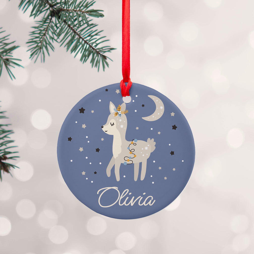 Personalised Moonlit Fawn Christmas Decoration