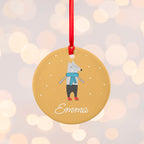 Personalised Winter Wolf Ceramic Decoration