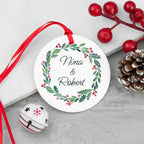 Personalised Couples Wreath Christmas Decoration