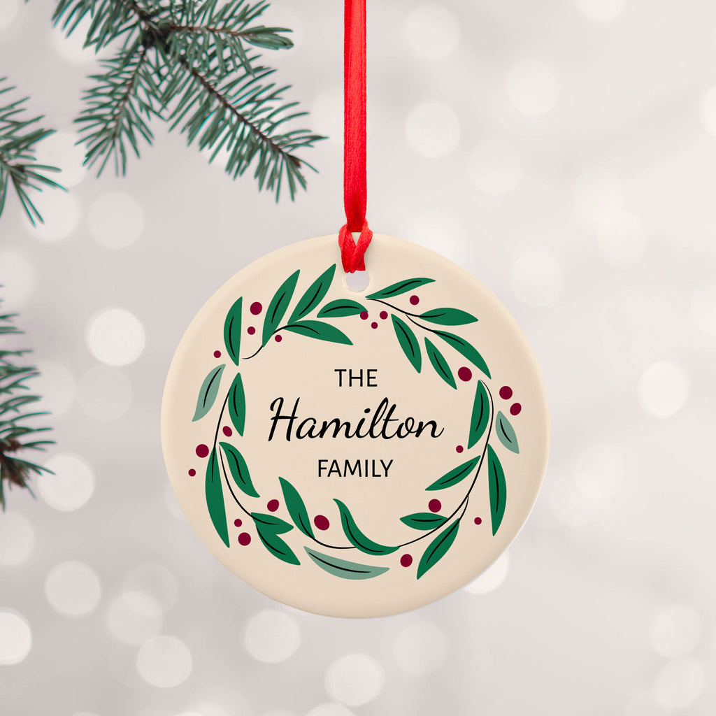 Personalised Family Wreath Christmas Decoration