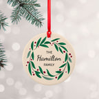 Personalised Family Wreath Christmas Decoration