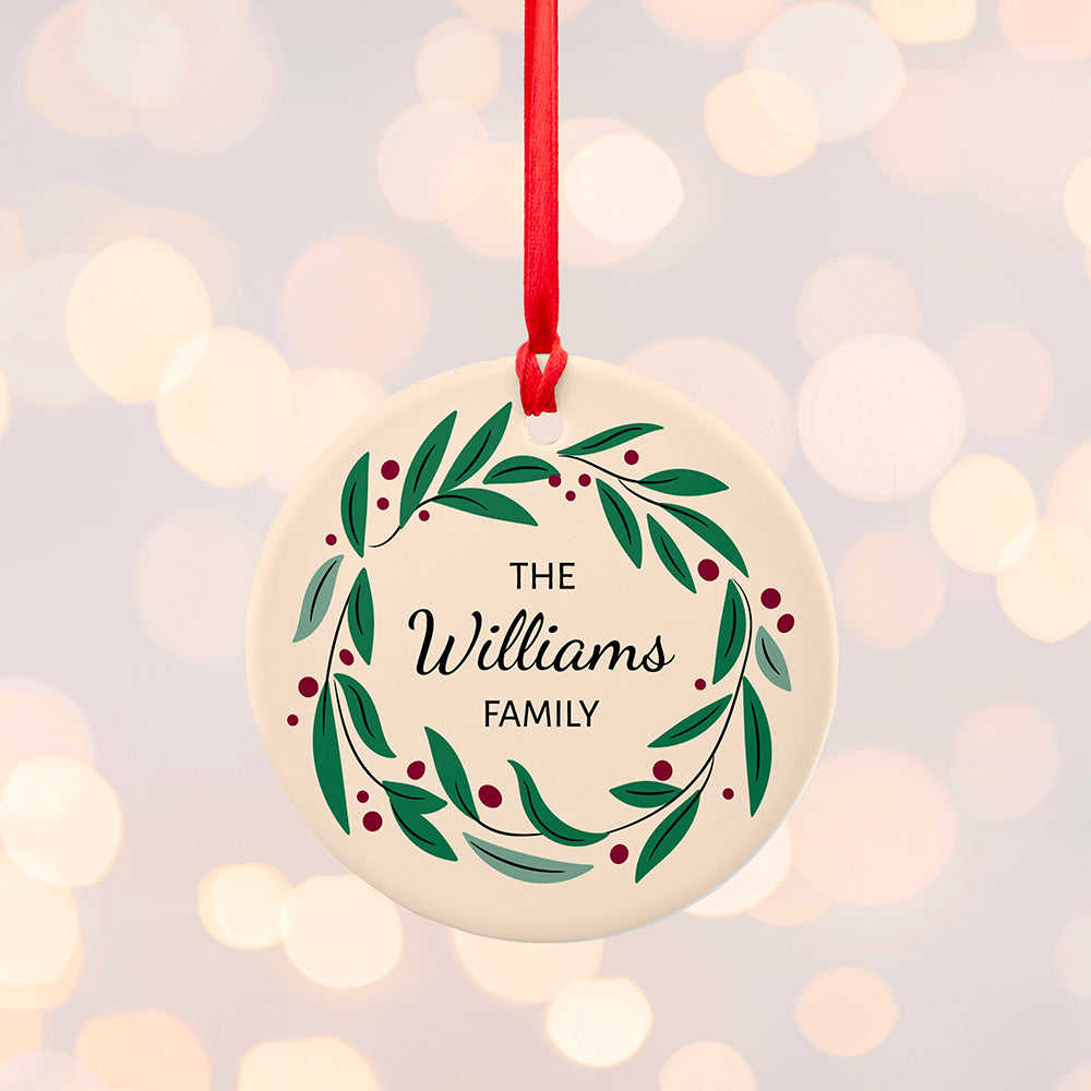 Personalised Family Wreath Christmas Decoration