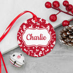 Personalised Festive Pattern Ceramic Decoration