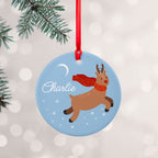 Personalised Flying Rudolph Christmas Decoration