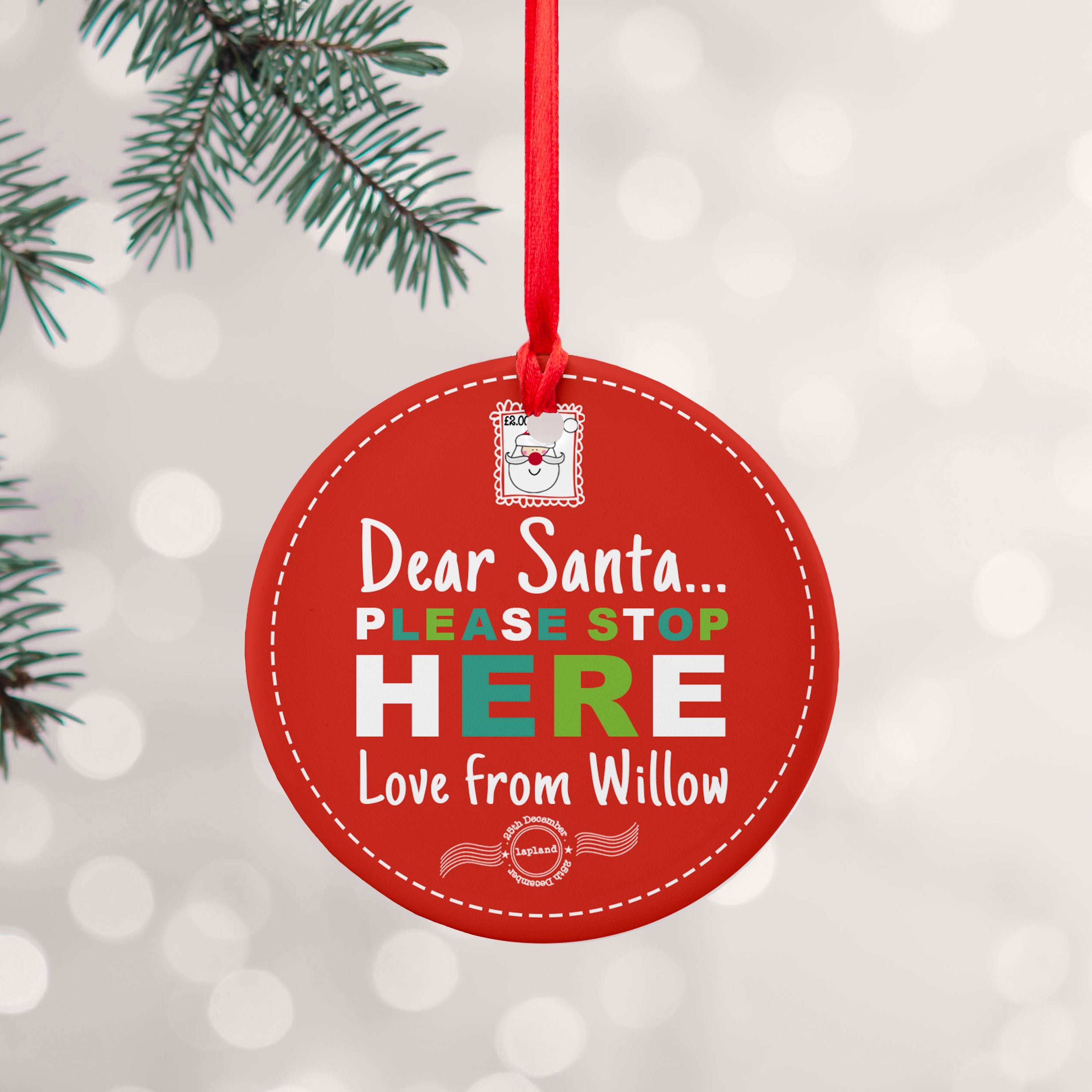 Personalised Dear Santa Christmas Decoration