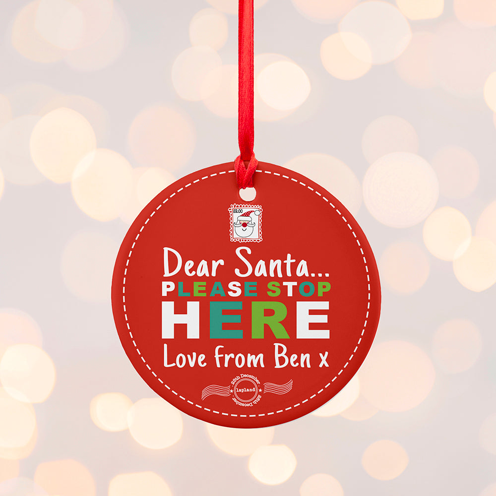 Personalised Dear Santa Christmas Decoration