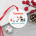 Personalised Winter Scene Ceramic Decoration