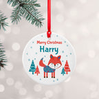 Personalised Winter Fox Ceramic Decoration
