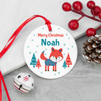 Personalised Winter Fox Ceramic Decoration