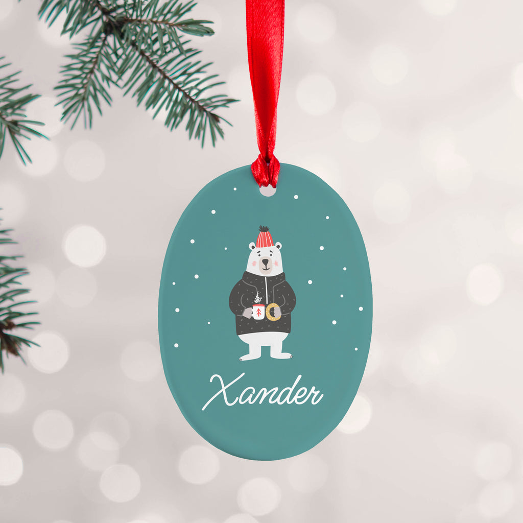 Personalised Polar Bear Christmas Decoration