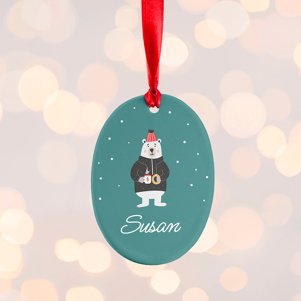 Personalised Polar Bear Christmas Decoration