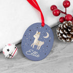 Personalised Moonlit Fawn Christmas Decoration