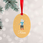 Personalised Winter Wolf Ceramic Decoration