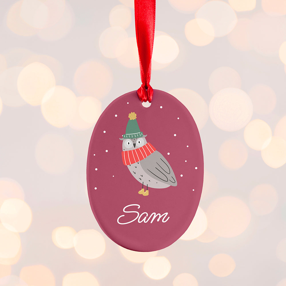 Personalised Winter Owl Christmas Decoration