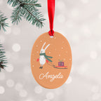 Personalised Sleigh Rabbit Christmas Decoration