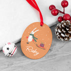 Personalised Sleigh Rabbit Christmas Decoration