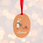 Personalised Sleigh Rabbit Christmas Decoration