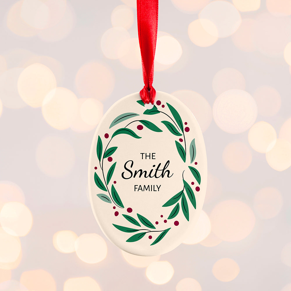 Personalised Family Wreath Christmas Decoration