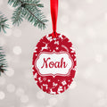 Personalised Festive Pattern Ceramic Decoration