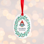 Personalised Baby Penguin 1st Christmas Decoration