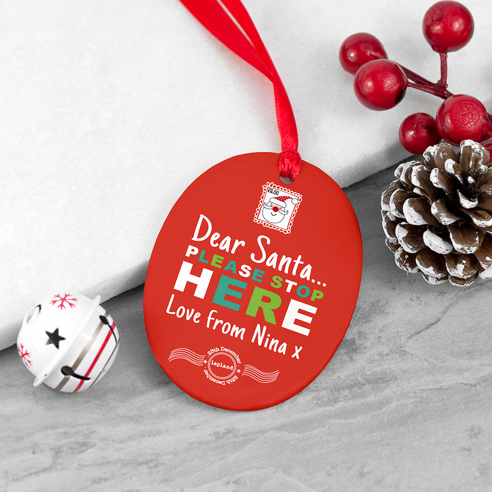 Personalised Dear Santa Christmas Decoration