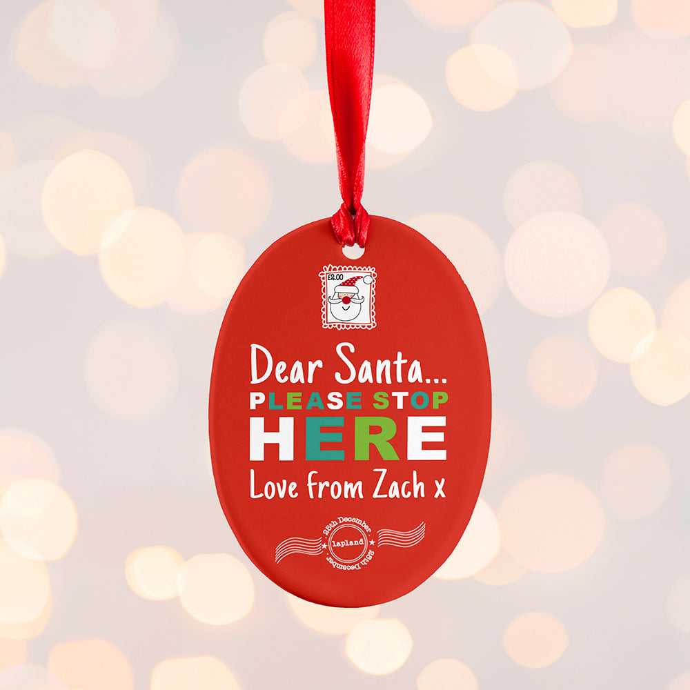 Personalised Dear Santa Christmas Decoration