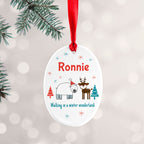 Personalised Winter Scene Ceramic Decoration