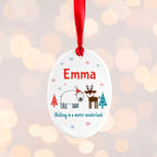 Personalised Winter Scene Ceramic Decoration