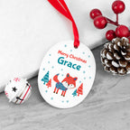 Personalised Winter Fox Ceramic Decoration