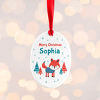 Personalised Winter Fox Ceramic Decoration