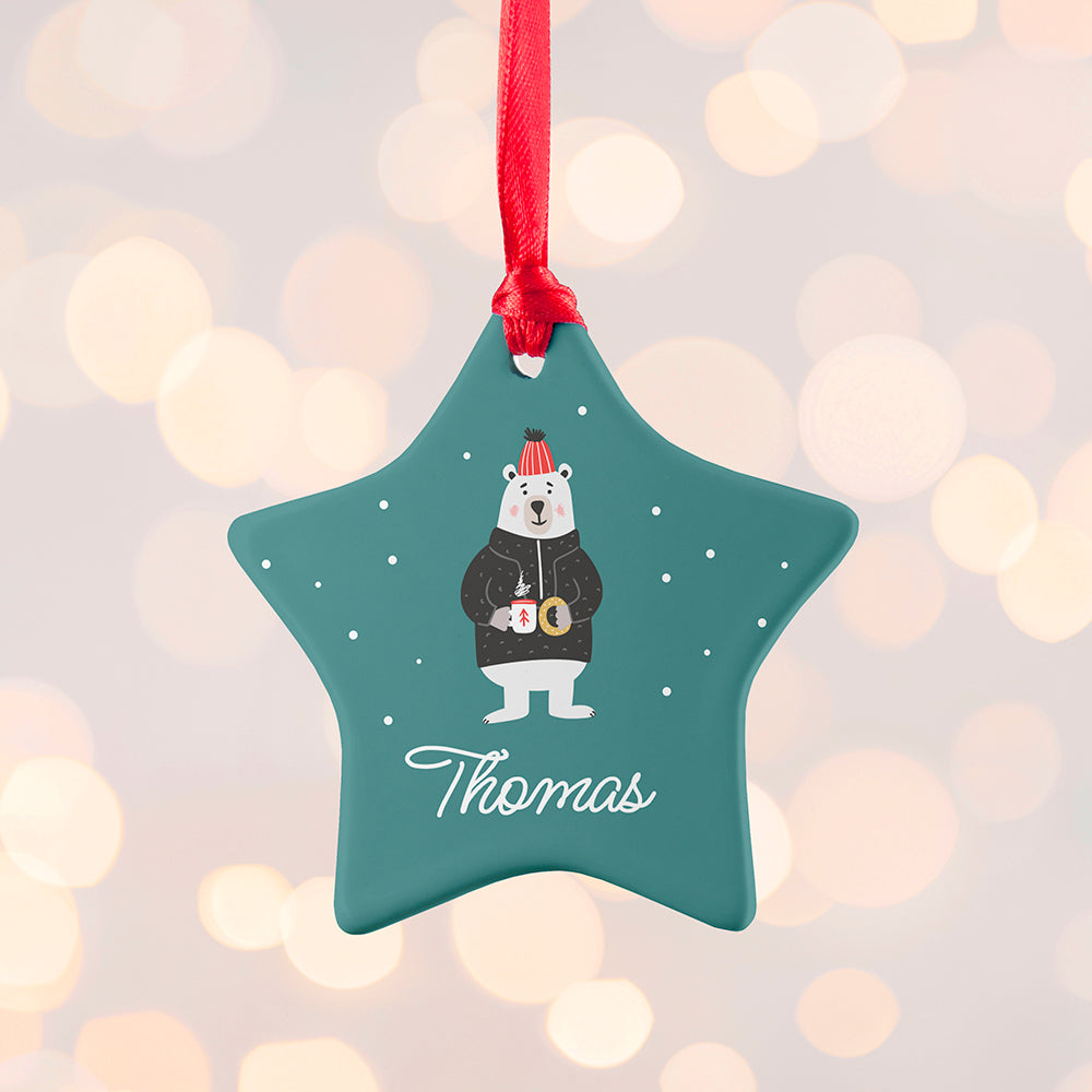 Personalised Polar Bear Christmas Decoration
