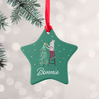 Personalised Christmas Mouse Ceramic Decoration