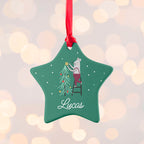 Personalised Christmas Mouse Ceramic Decoration