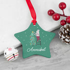 Personalised Christmas Mouse Ceramic Decoration