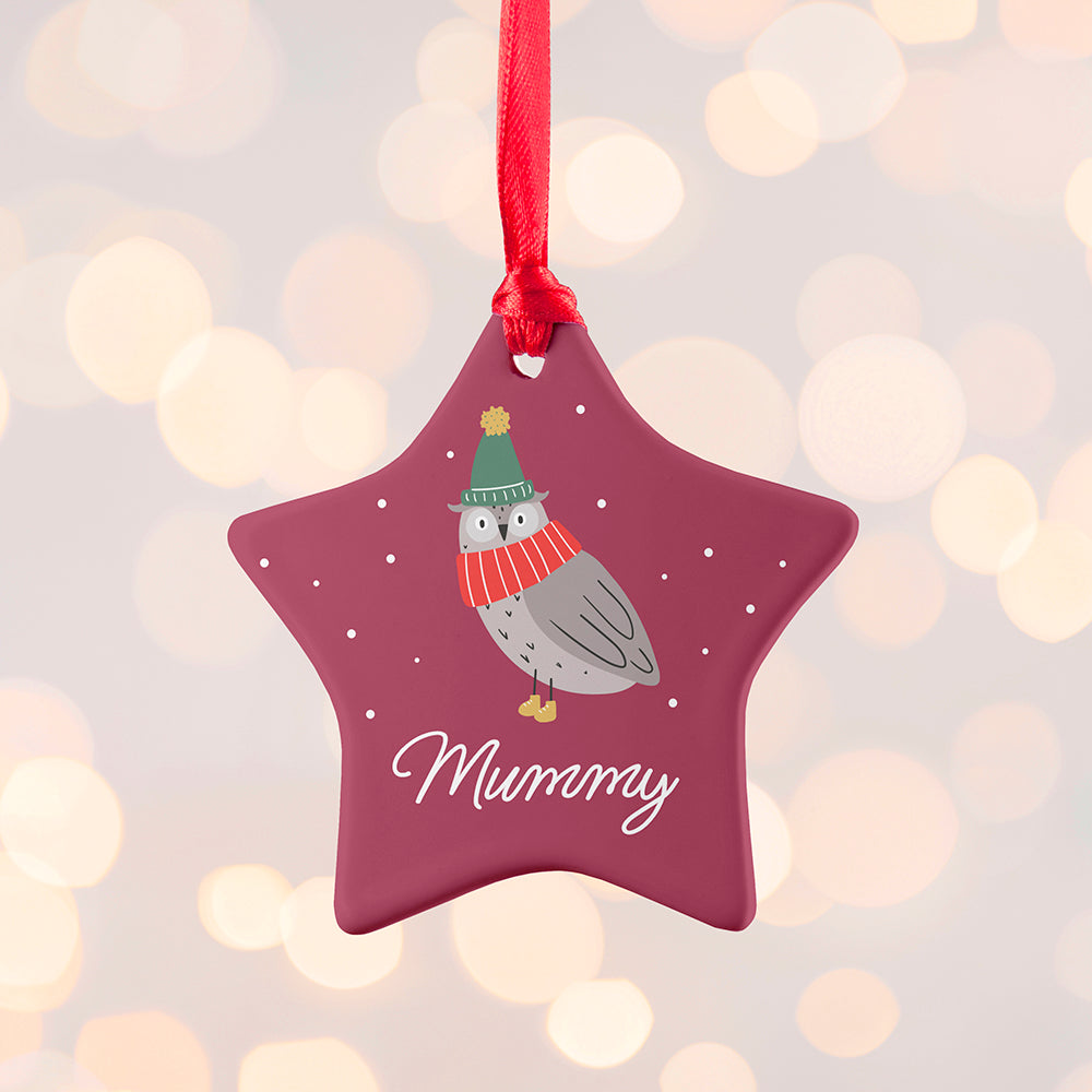 Personalised Winter Owl Christmas Decoration