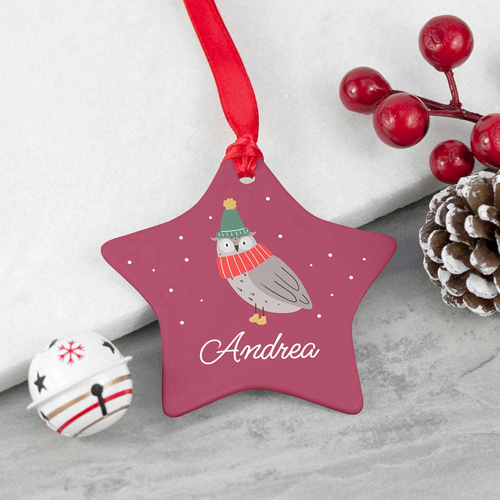 Personalised Winter Owl Christmas Decoration