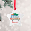 Personalised Christmas Tree Van Ceramic Decoration