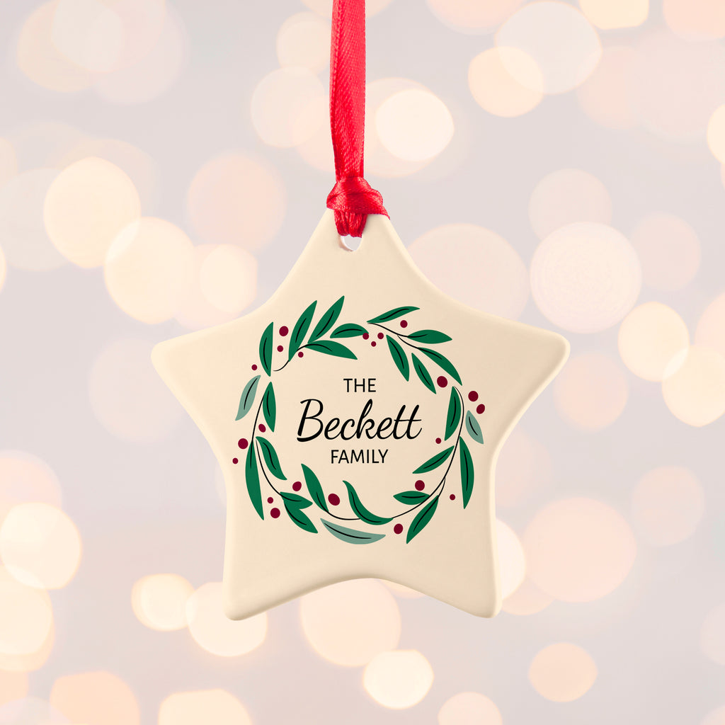 Personalised Family Wreath Christmas Decoration