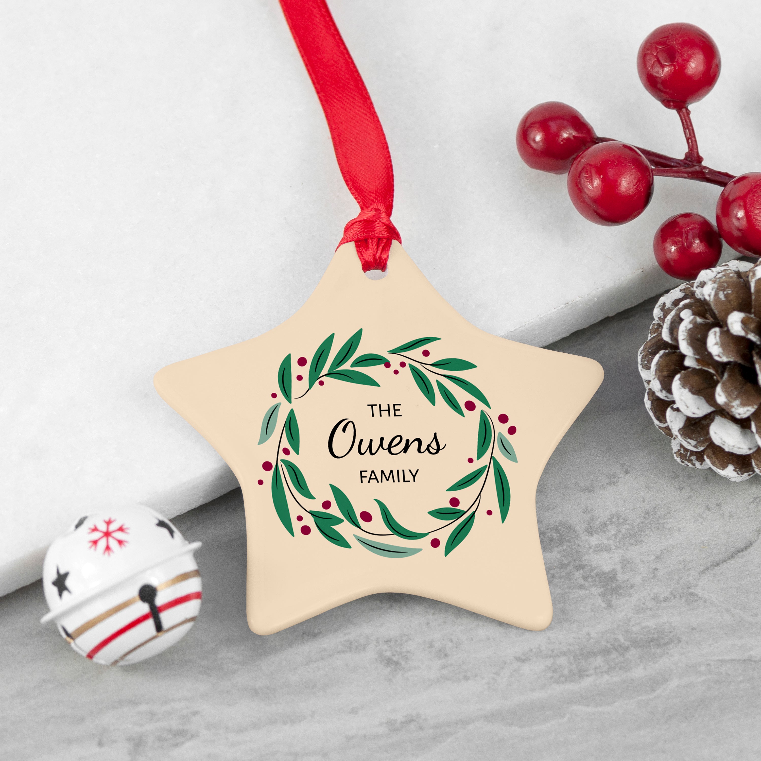 Personalised Family Wreath Christmas Decoration
