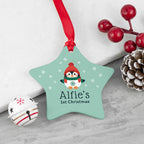 Personalised Baby Penguin 1st Christmas Decoration