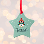 Personalised Baby Penguin 1st Christmas Decoration