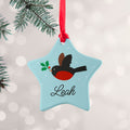 Personalised Holly Robin Christmas Decoration