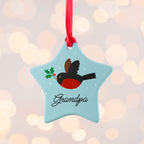 Personalised Holly Robin Christmas Decoration