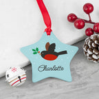 Personalised Holly Robin Christmas Decoration