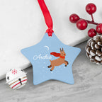 Personalised Flying Rudolph Christmas Decoration