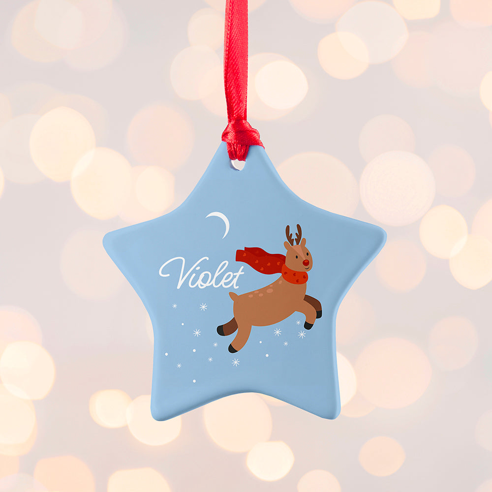 Personalised Flying Rudolph Christmas Decoration