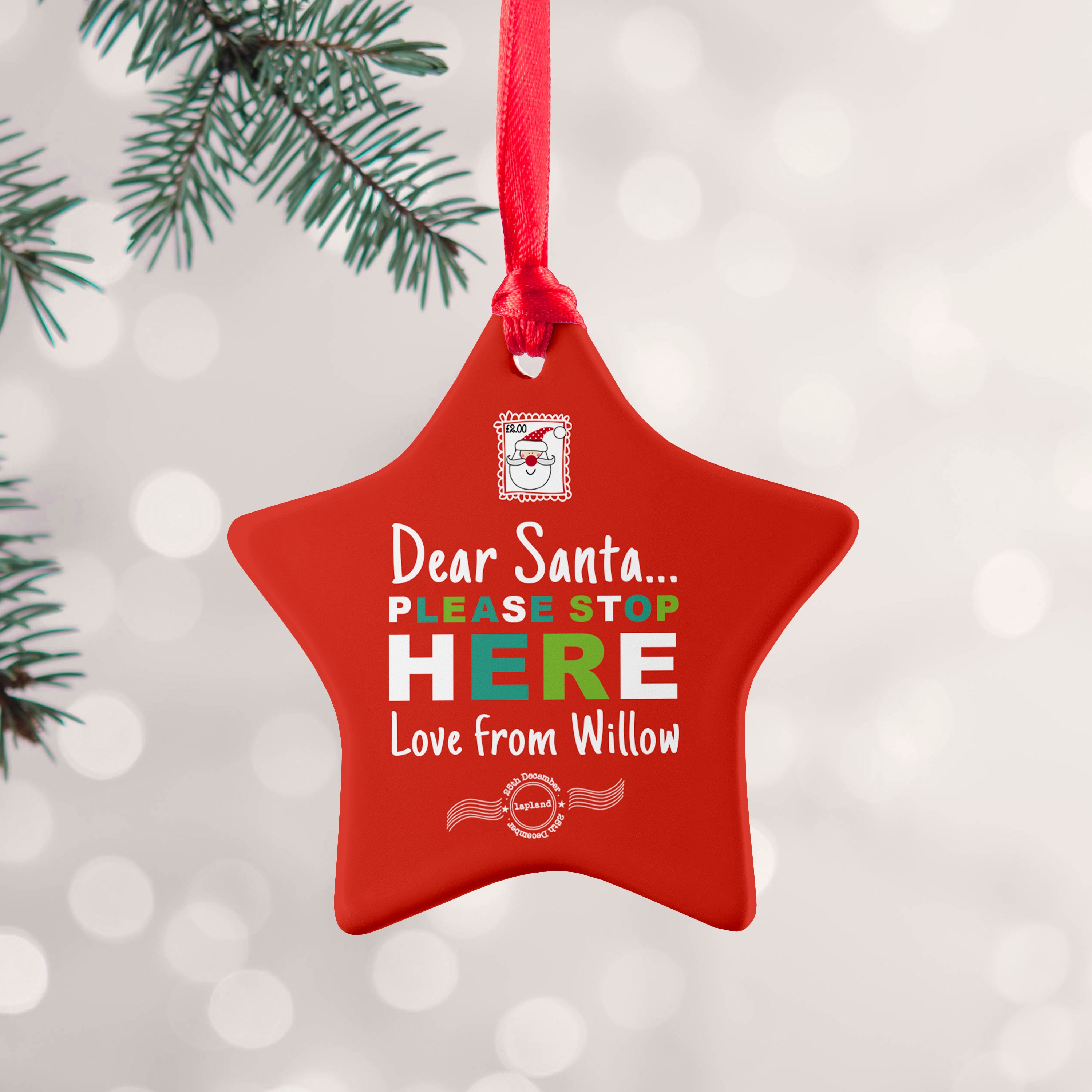 Personalised Dear Santa Christmas Decoration