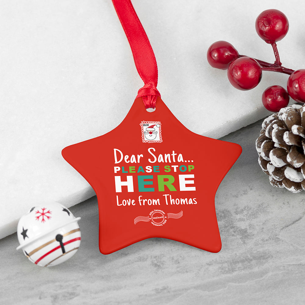 Personalised Dear Santa Christmas Decoration