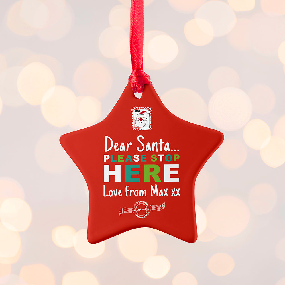 Personalised Dear Santa Christmas Decoration